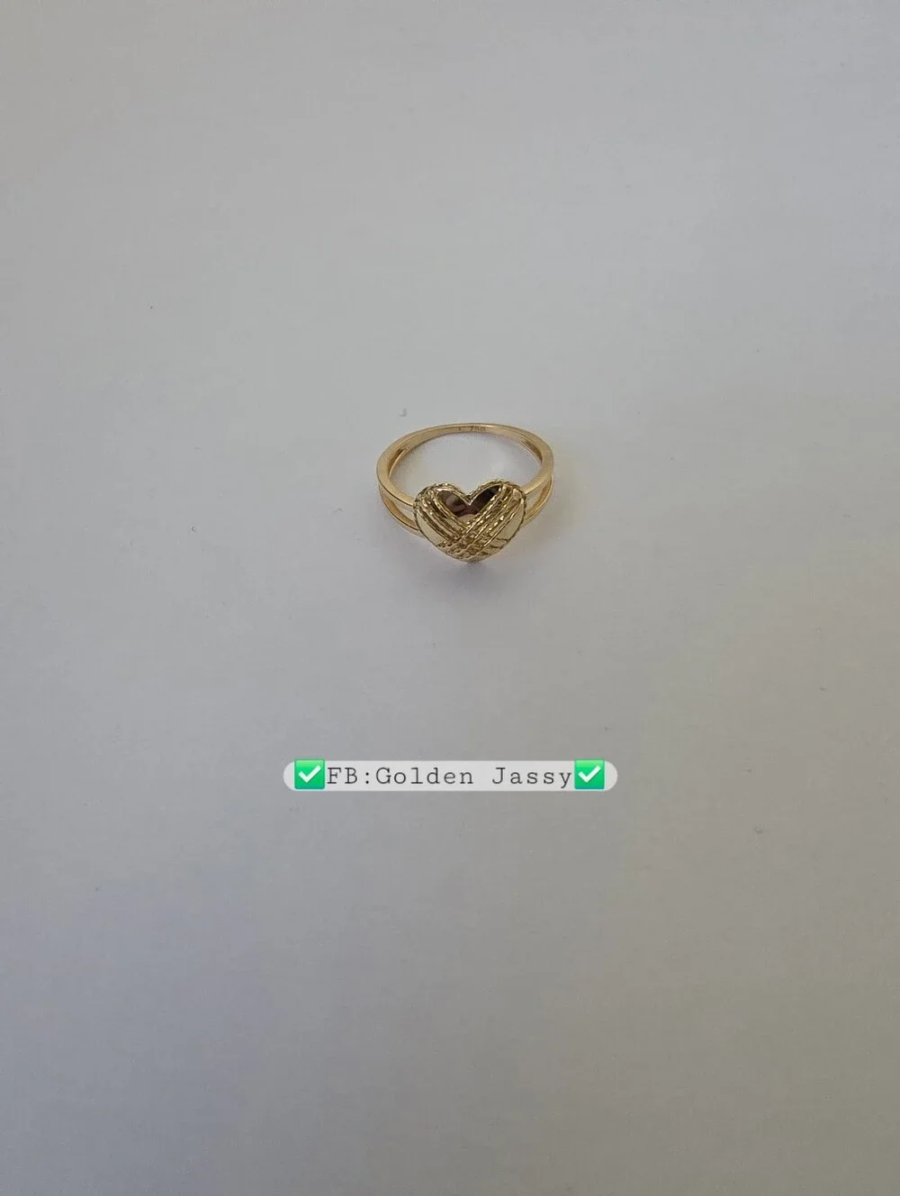 18K Real Gold Heart Ring 6